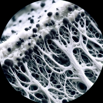 コーキングに進入した黒カビ