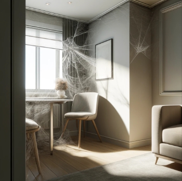 ハウスクリーニングやエアコンクリーニングで見つかる蜘蛛の巣