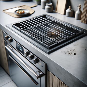 ビルトインコンロの油汚れ写真