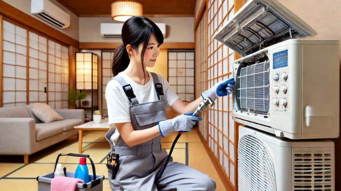 電気工事がエアコンクリーニングとハウスクリーニングを行います。